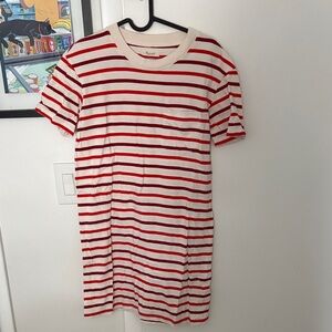 J. Crew Red and White Striped Dress